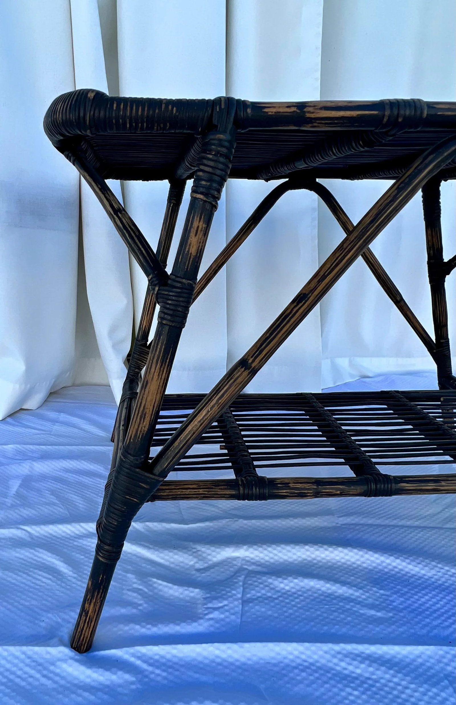 Vintage Bamboo and Pencil Reed Coffee / Side Table - 8