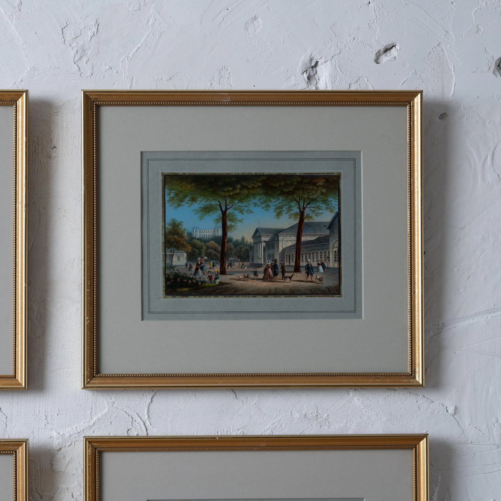 Hand-Painted Engravings of Wiesbaden After Jan Simon Voddiggel, 1852 - 4