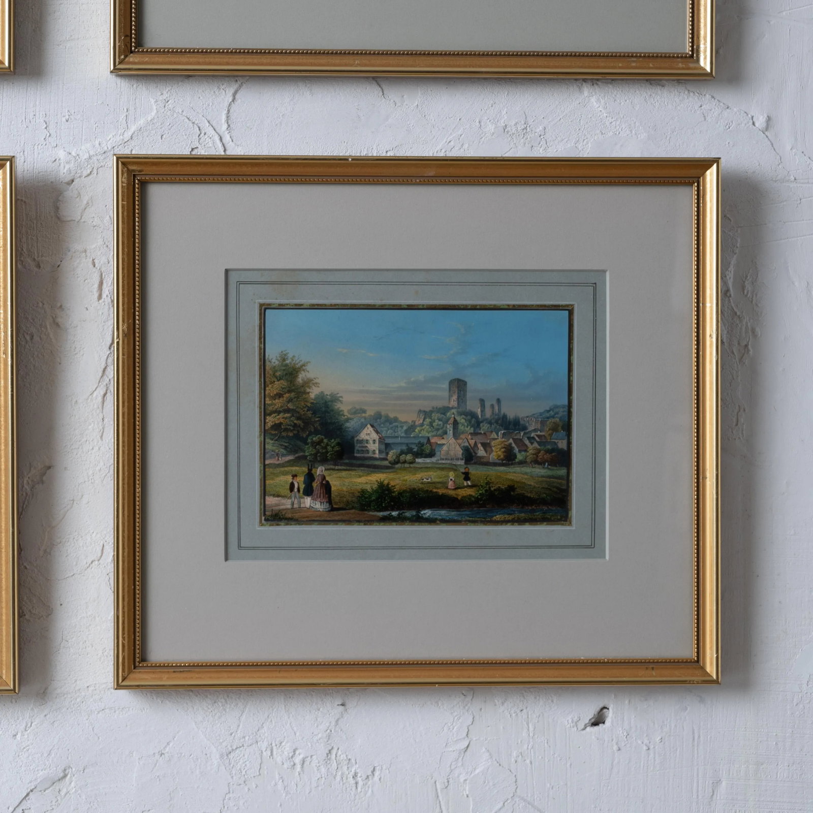 Hand-Painted Engravings of Wiesbaden After Jan Simon Voddiggel, 1852 - 5