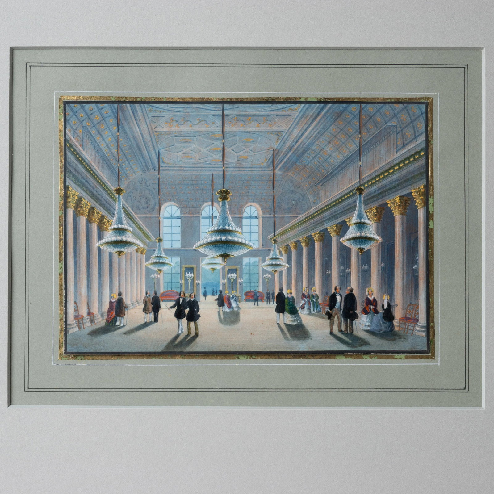 Hand-Painted Engravings of Wiesbaden After Jan Simon Voddiggel, 1852 - 8