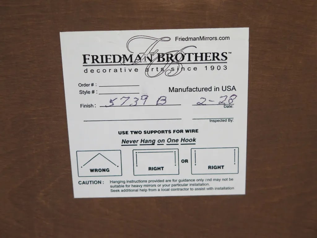 Friedman Brothers Model #5739 Gold Gilt Mirrors - a Pair - 10