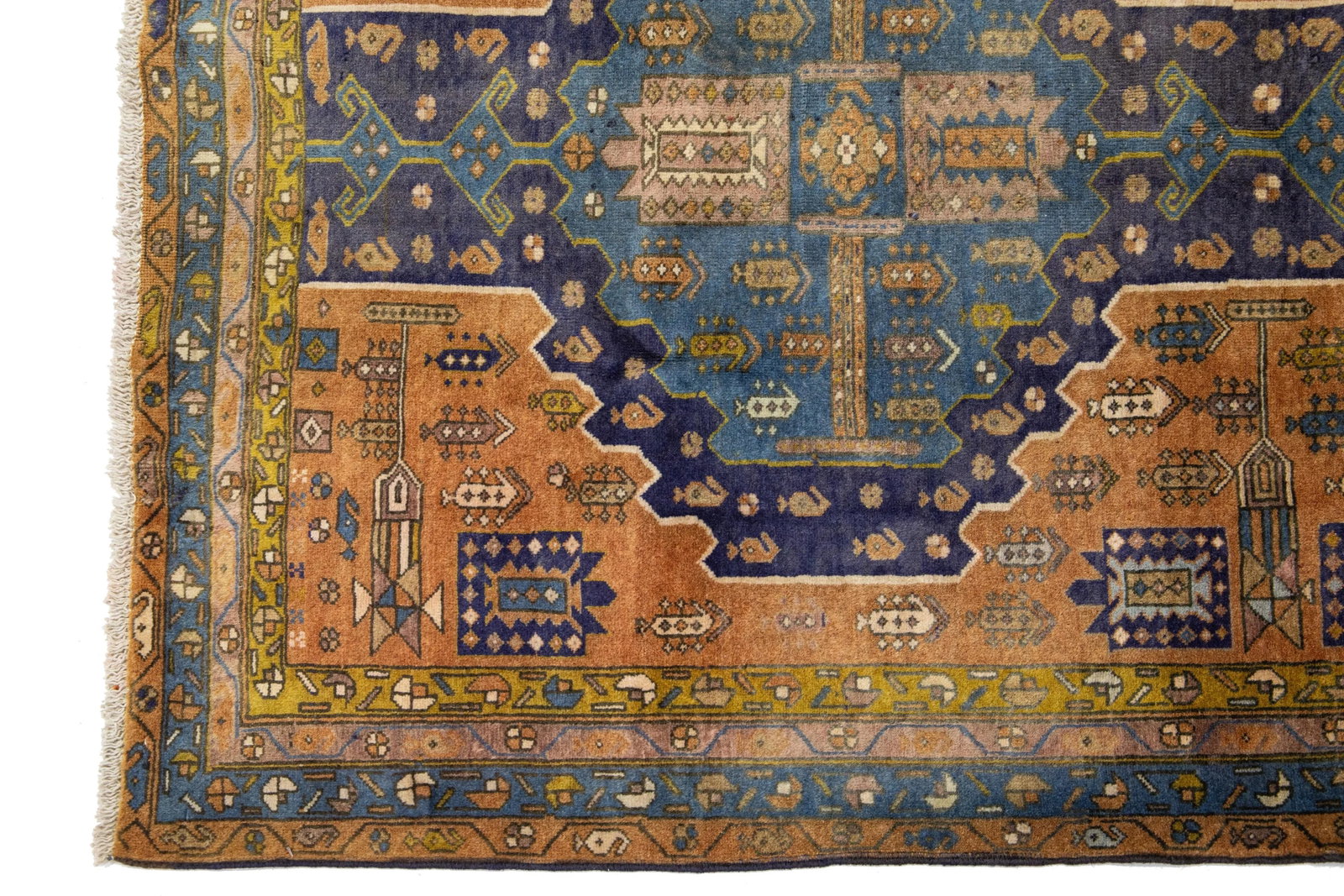 1960s Vintage Heriz Tribal Pattern on a Rich Brown Persian Wool Rug - 5