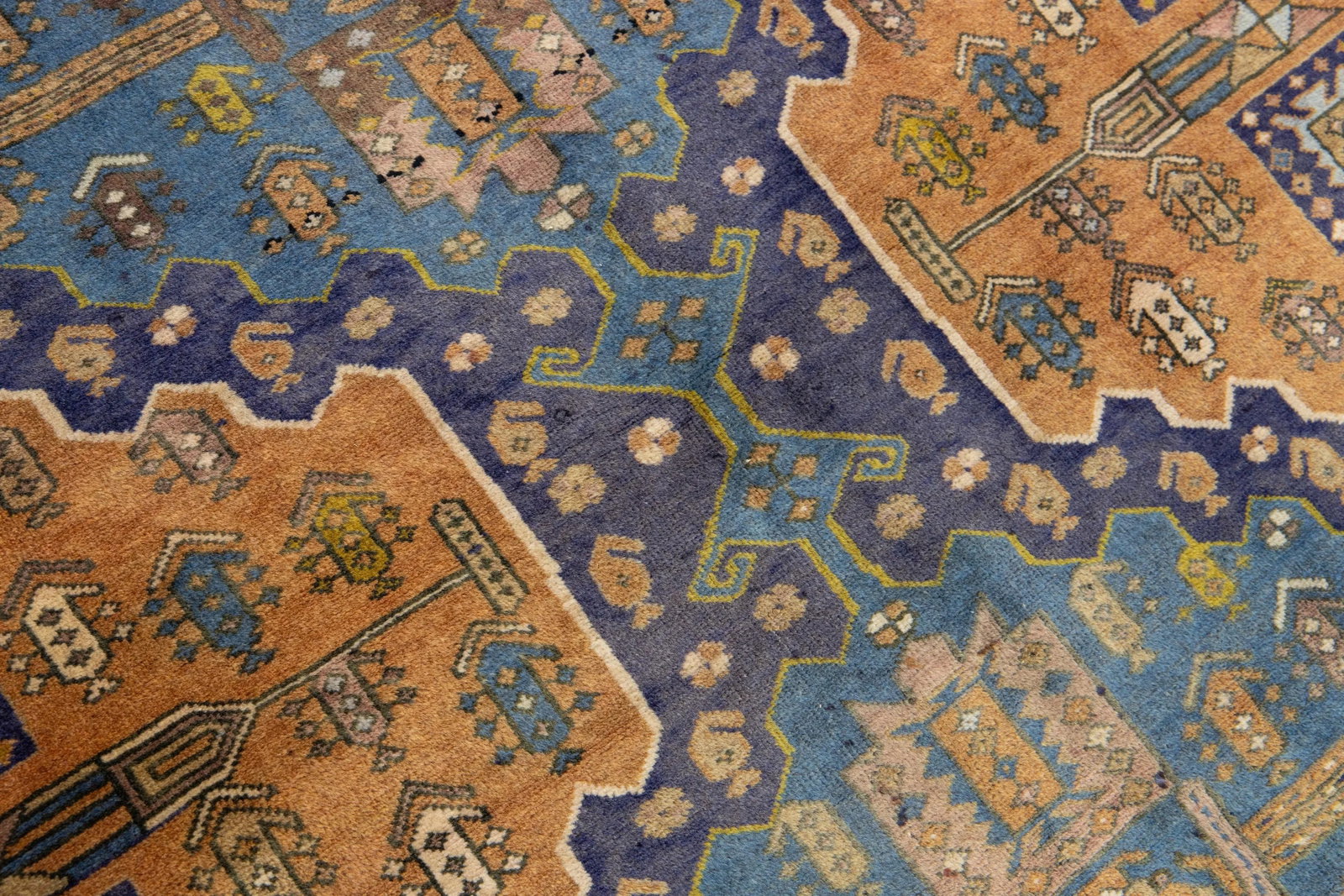1960s Vintage Heriz Tribal Pattern on a Rich Brown Persian Wool Rug - 7