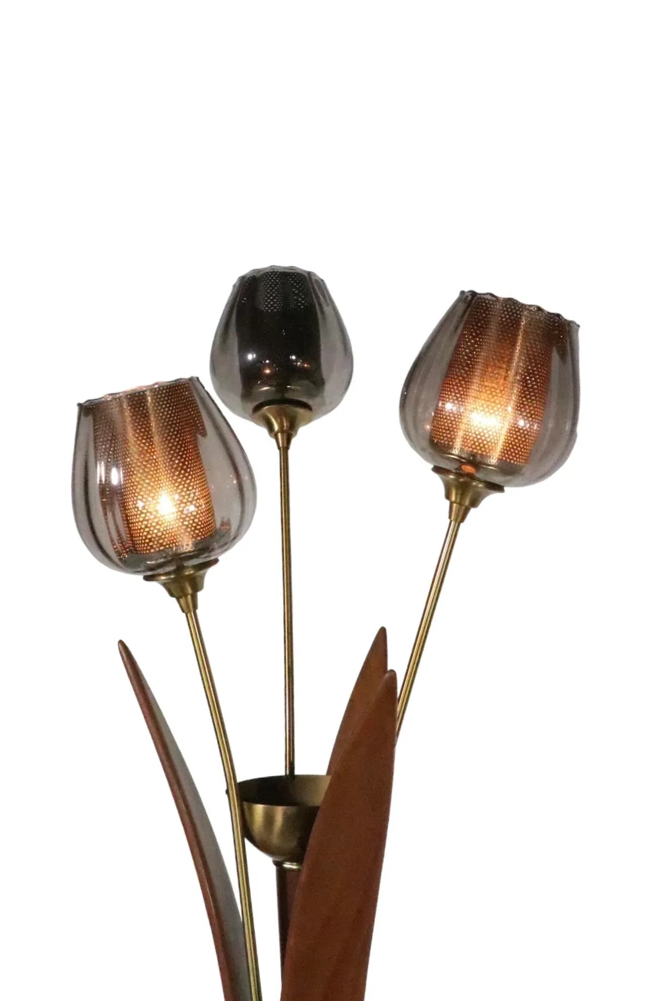 Mid Century Table Lamp With Three Flower Form Lights C 1950/1960's - 4
