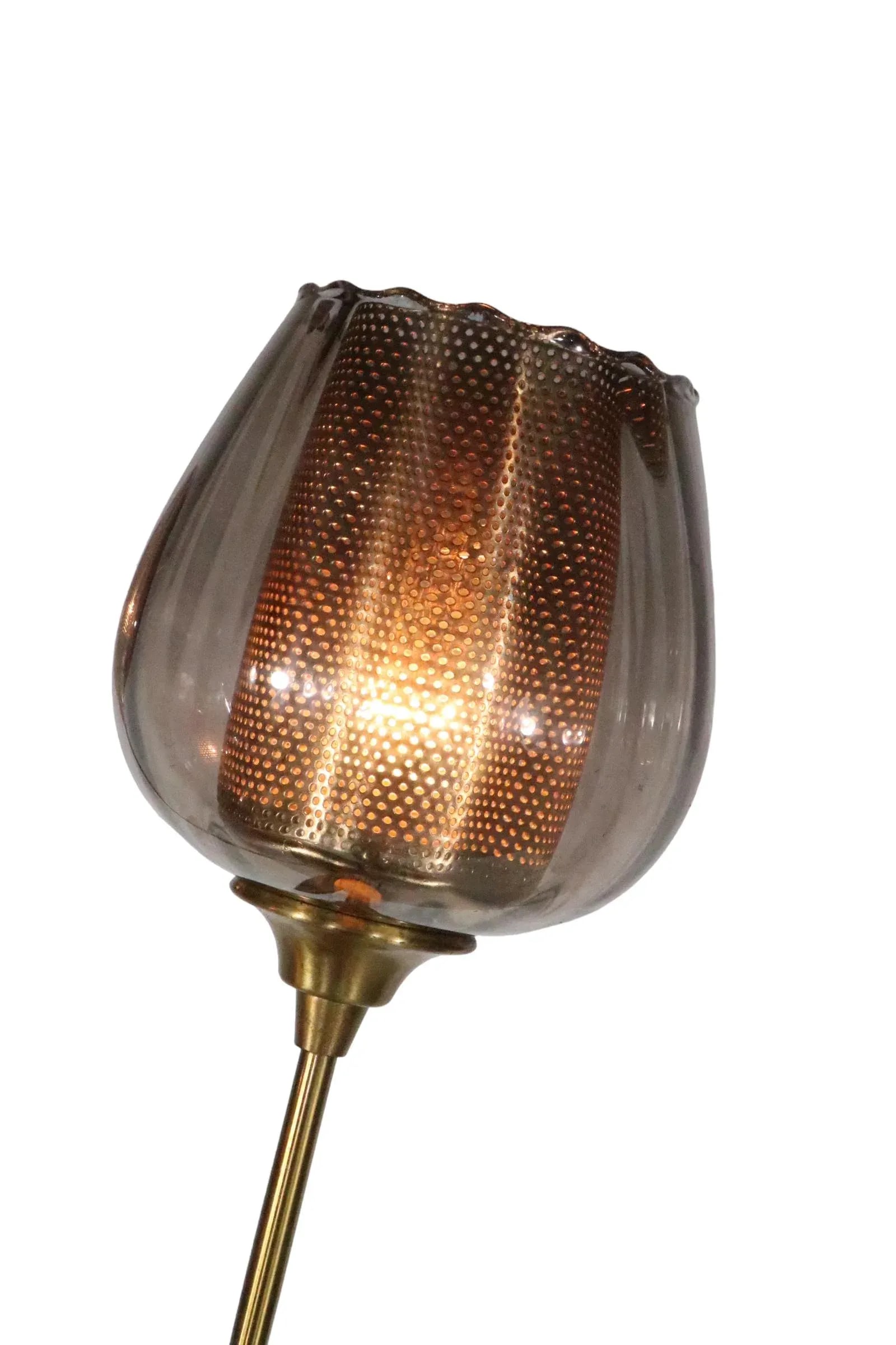 Mid Century Table Lamp With Three Flower Form Lights C 1950/1960's - 8