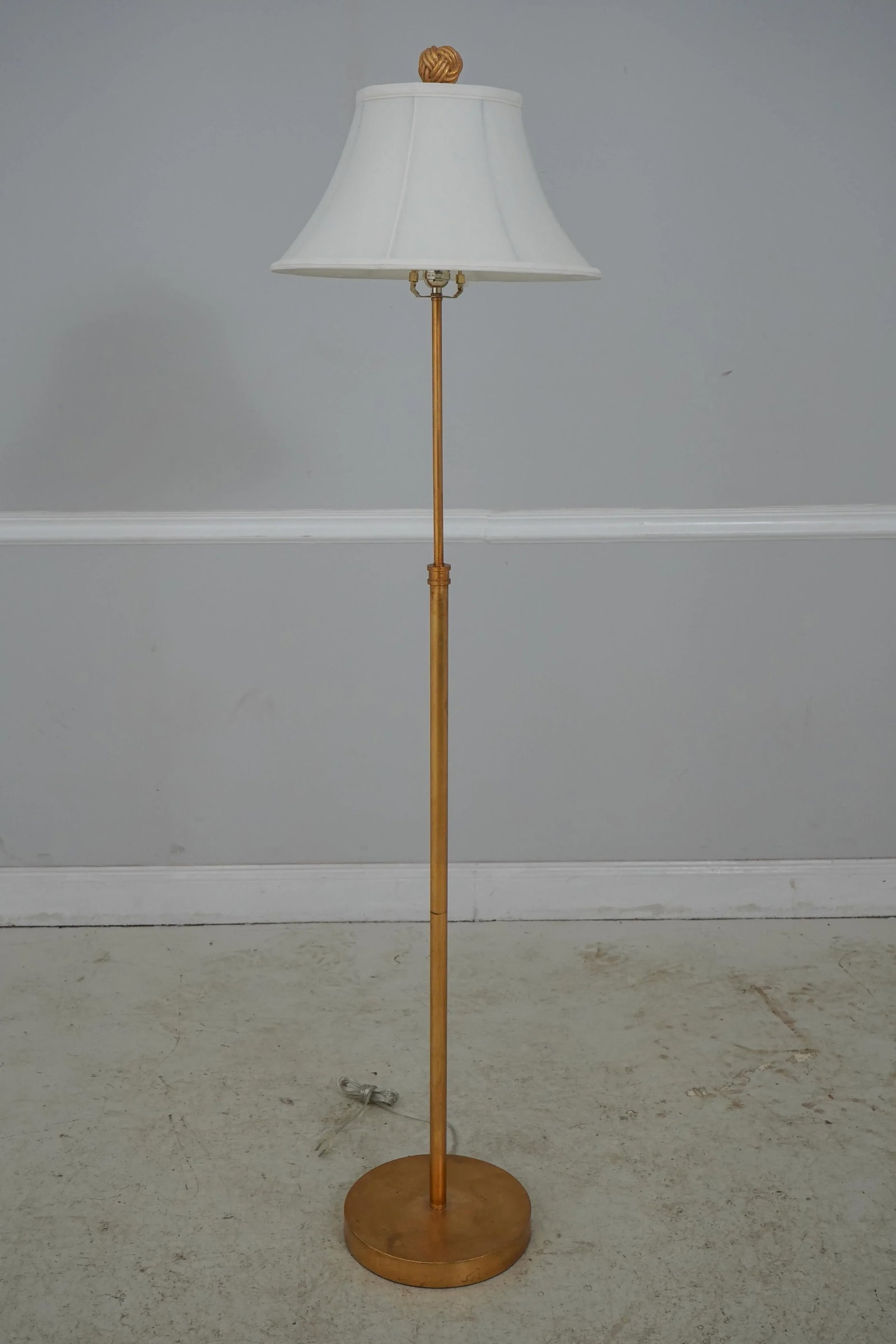 Pair Modern Design Gold Finish Floor Lamps - 2