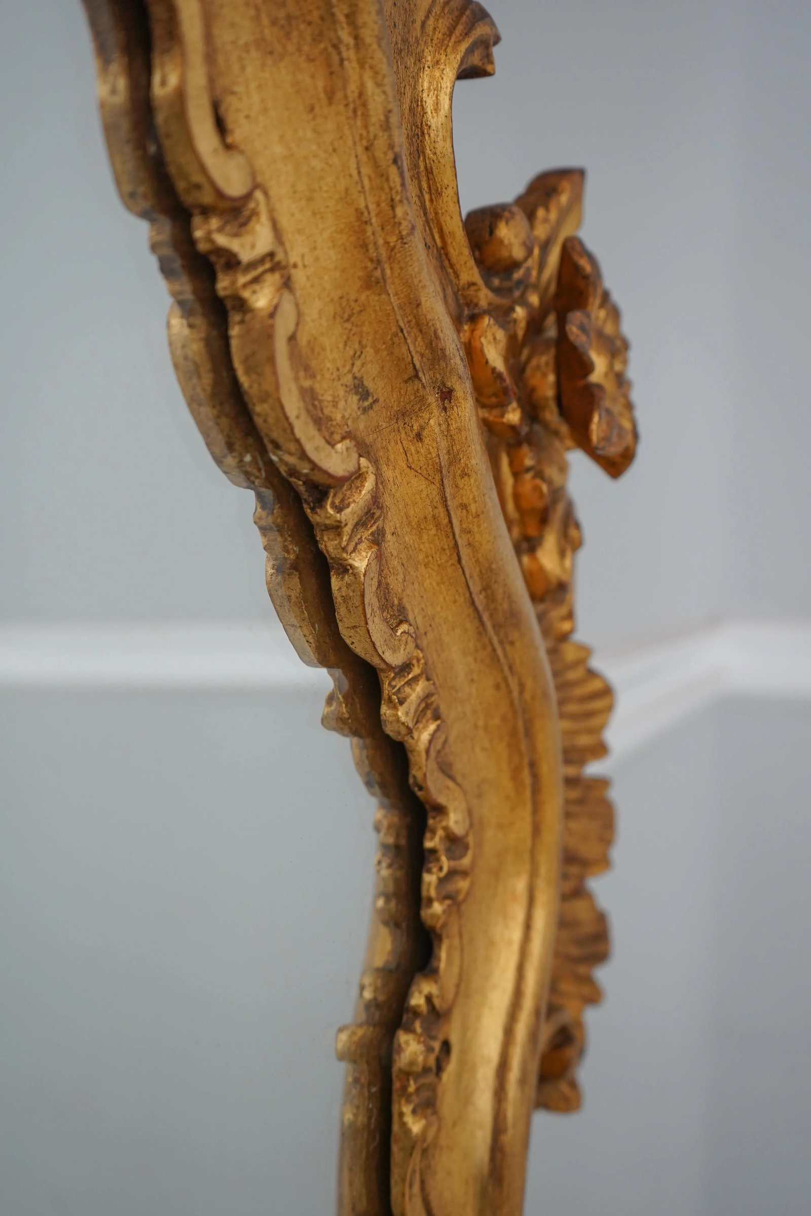 Ornate Wood Carved Frame Gold Rococo Mirror - 3
