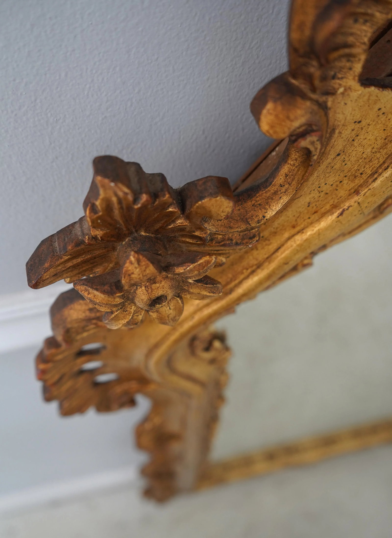 Ornate Wood Carved Frame Gold Rococo Mirror - 4