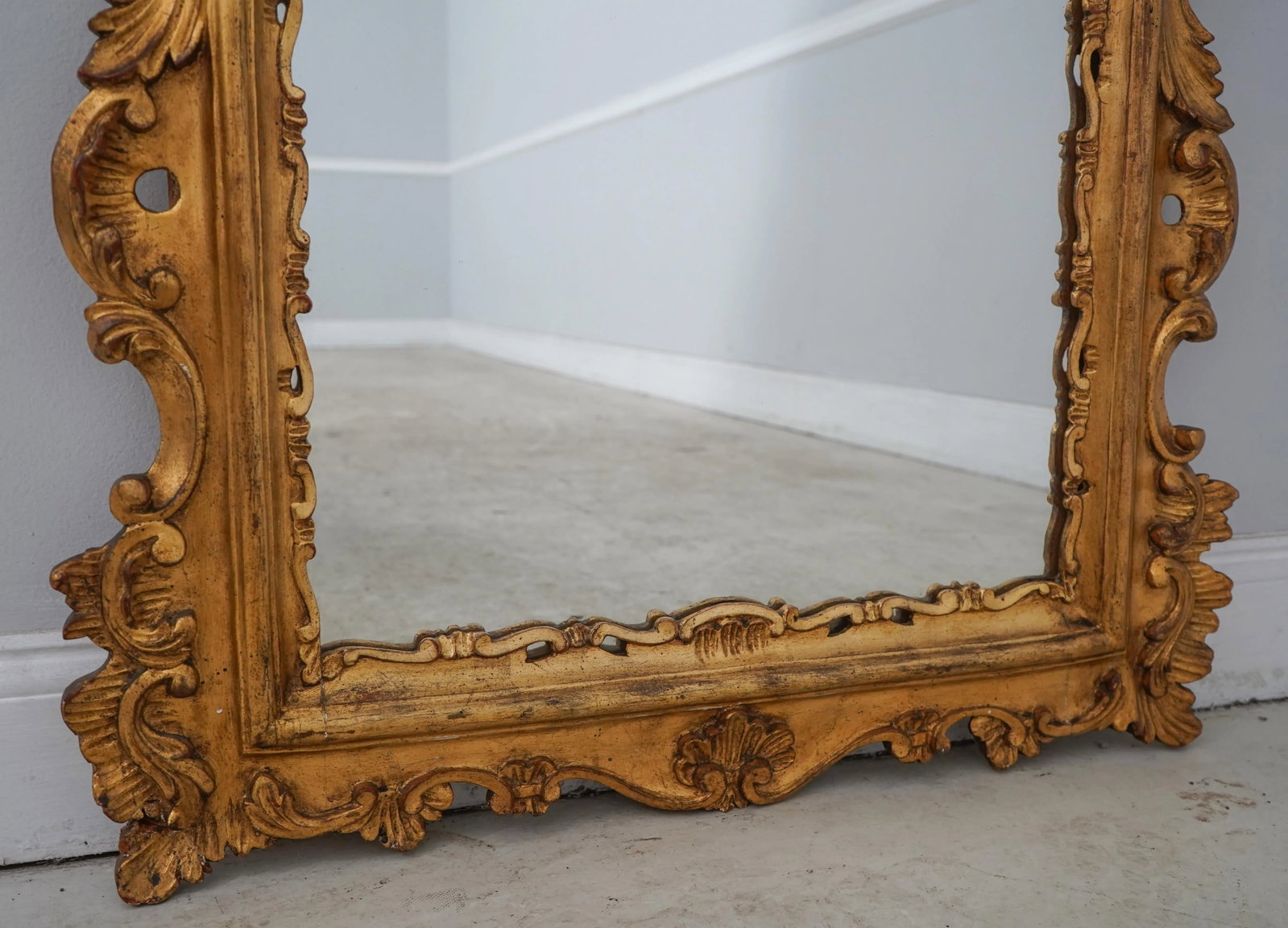 Ornate Wood Carved Frame Gold Rococo Mirror - 5
