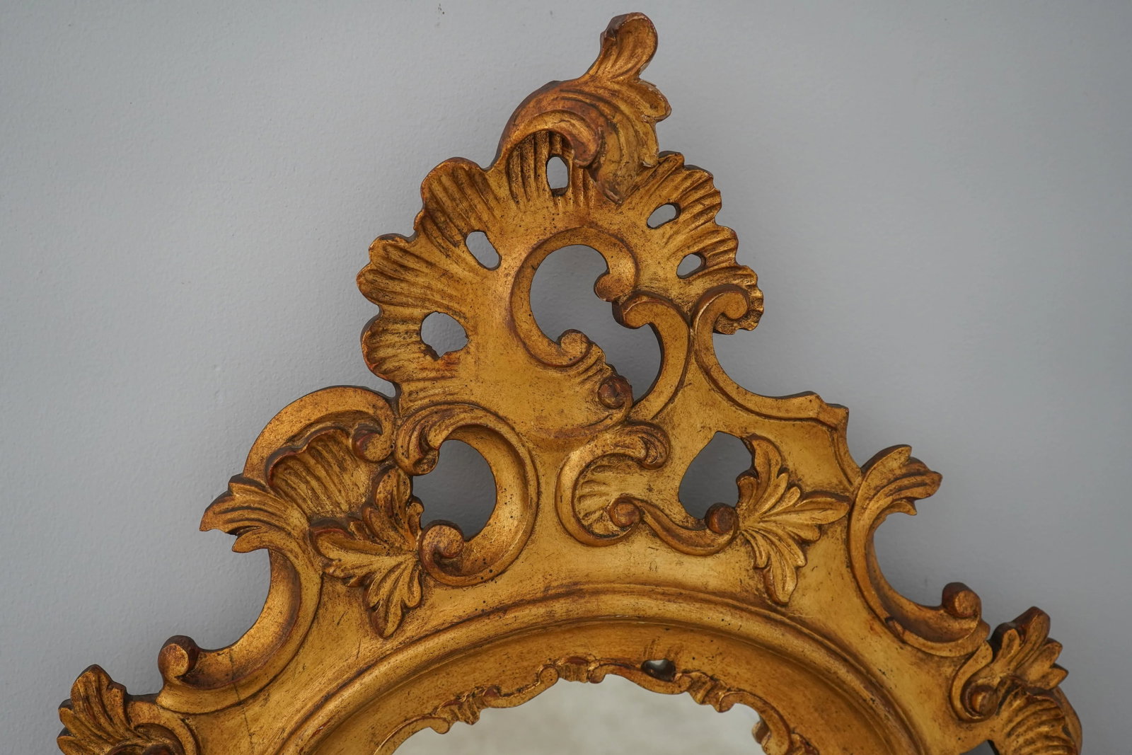 Ornate Wood Carved Frame Gold Rococo Mirror - 6