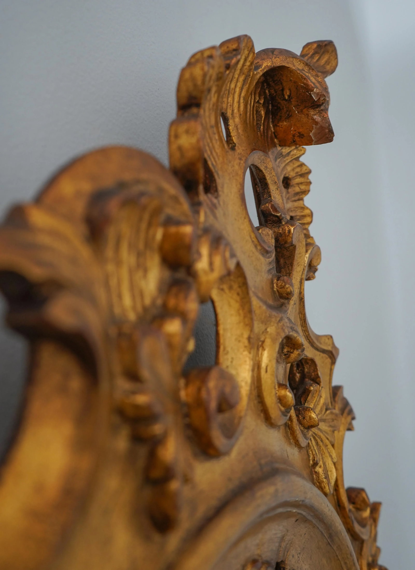 Ornate Wood Carved Frame Gold Rococo Mirror - 8