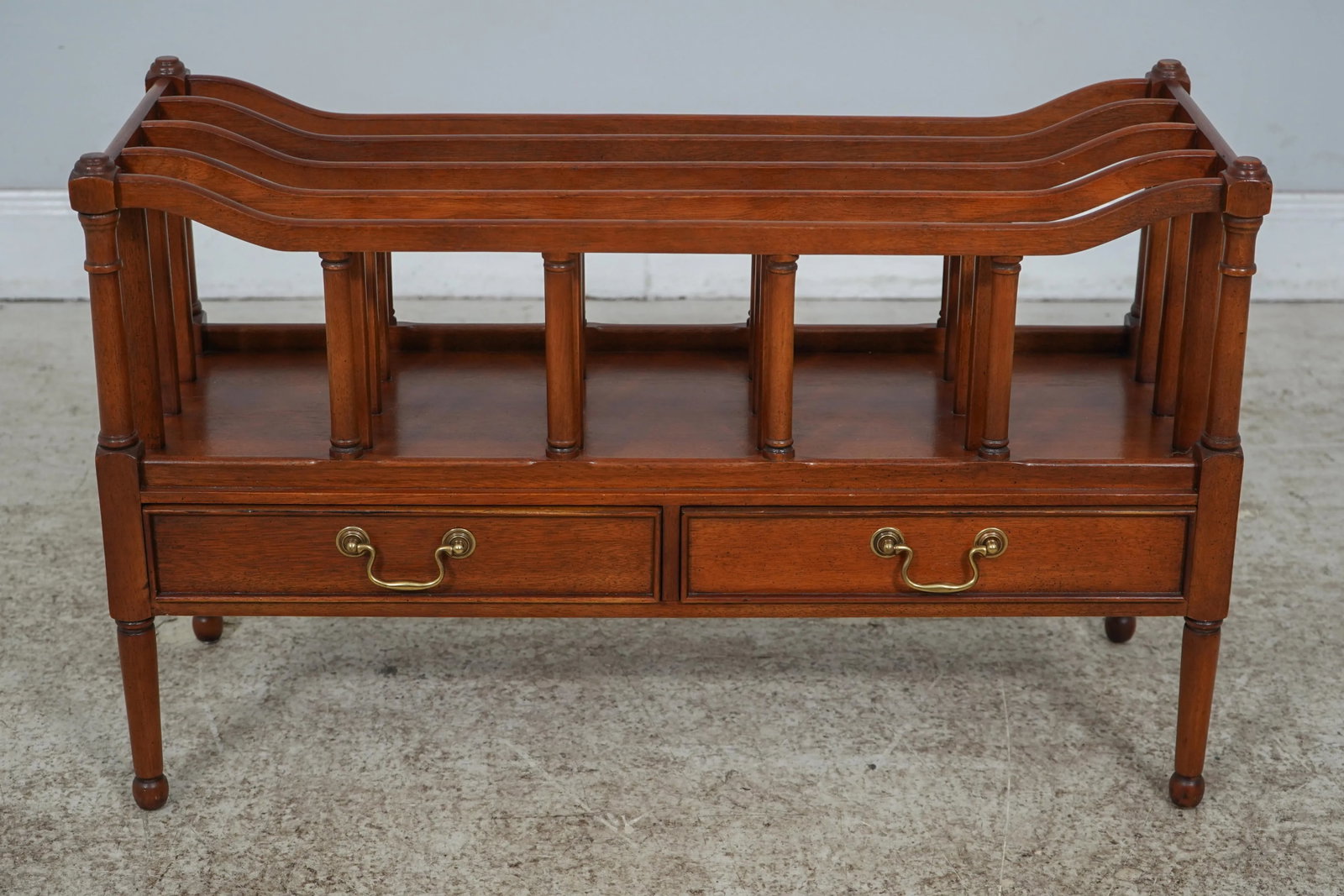 Wellington Hall 2 Drawer Mahogany Canterbury Magazine Rack - 2