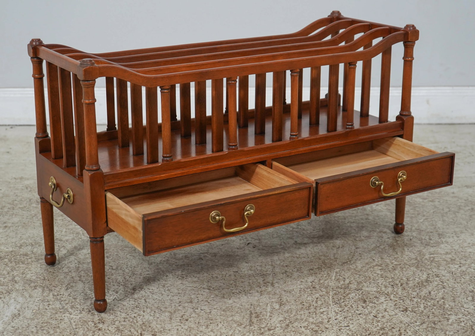 Wellington Hall 2 Drawer Mahogany Canterbury Magazine Rack - 3