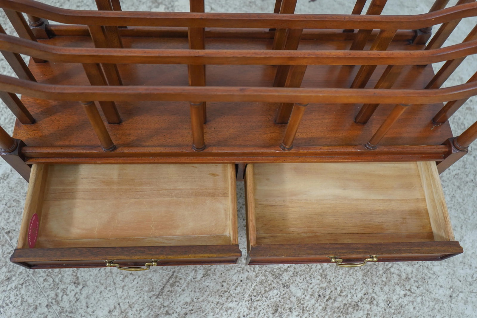 Wellington Hall 2 Drawer Mahogany Canterbury Magazine Rack - 4