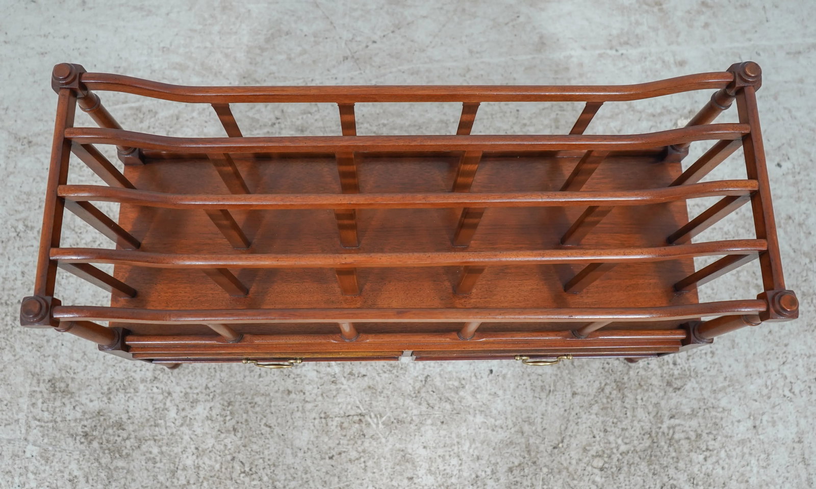 Wellington Hall 2 Drawer Mahogany Canterbury Magazine Rack - 5
