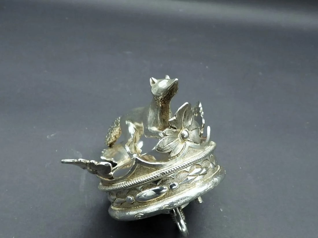 Antique Running Fox Hunt Sterling Silver John James Keith Pitcher Carafe Top Lid Cover 1835 - 3