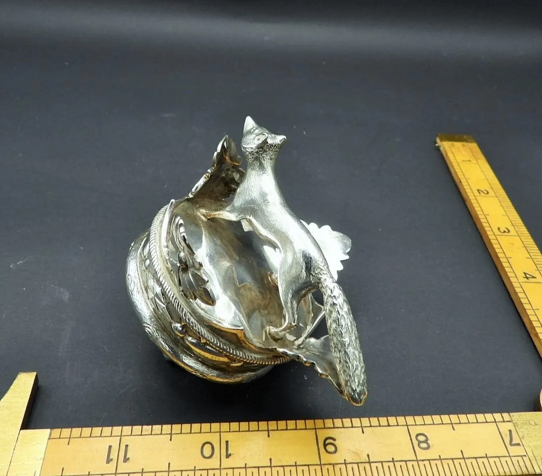 Antique Running Fox Hunt Sterling Silver John James Keith Pitcher Carafe Top Lid Cover 1835 - 4