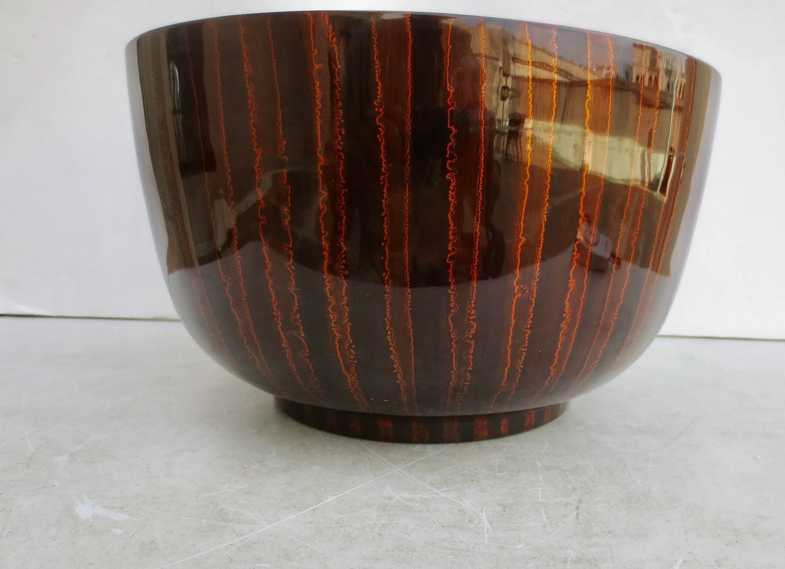 Vintage Japanese Large Noodle Bowl Echizen Lacquerware - 3