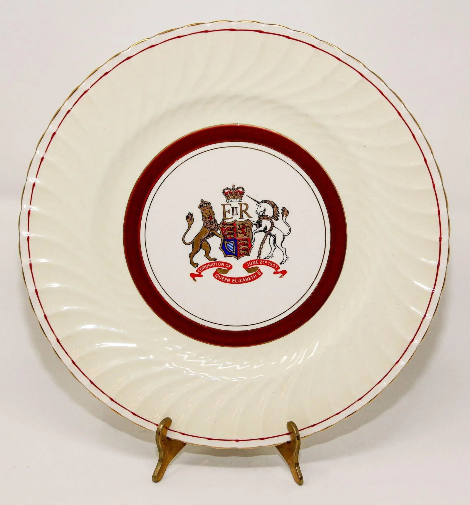 Coronation Plate Queen Elizabeth II June 2nd 1953 Burleigh Ware Burslem England - 13