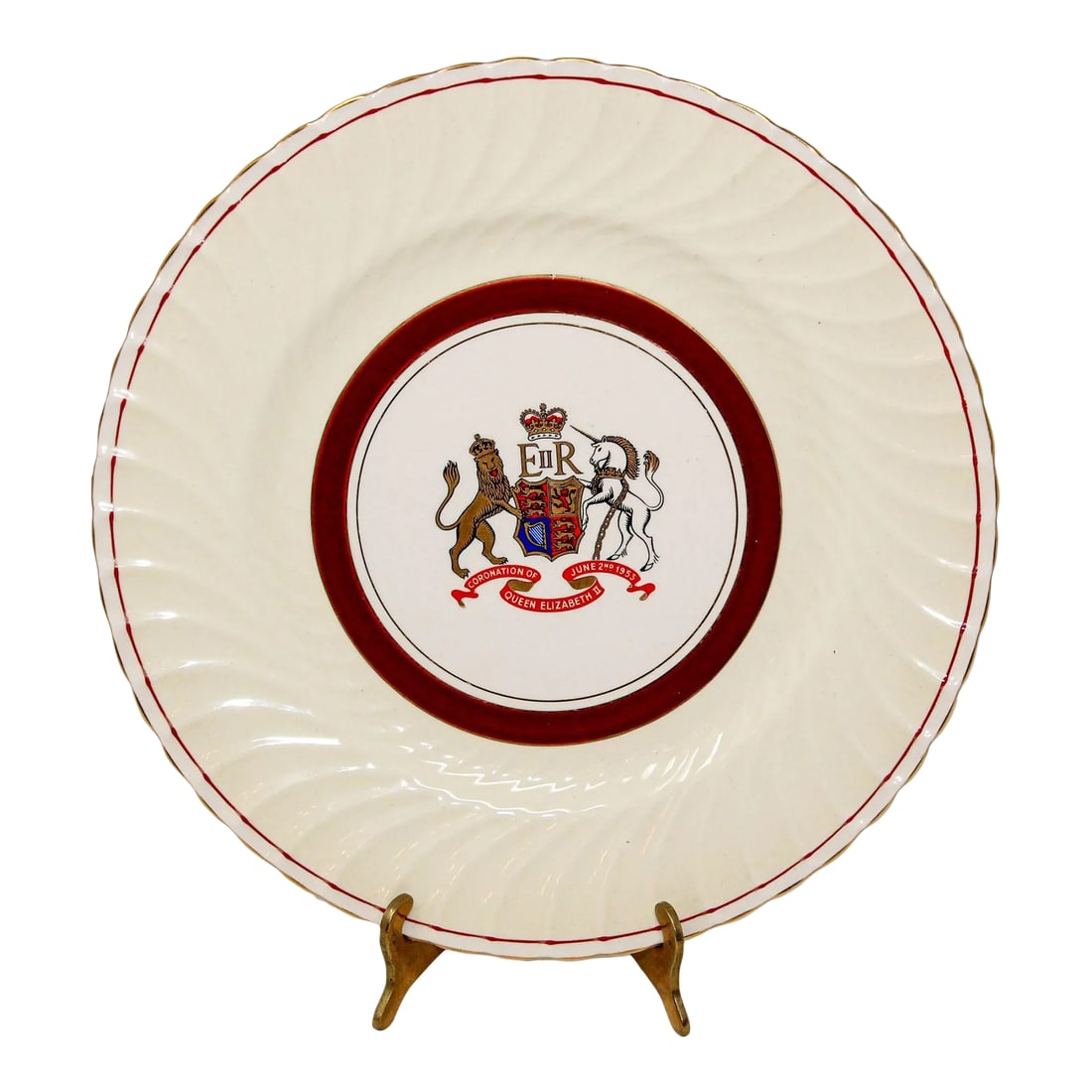 Coronation Plate Queen Elizabeth II June 2nd 1953 Burleigh Ware Burslem England (1 of 13)