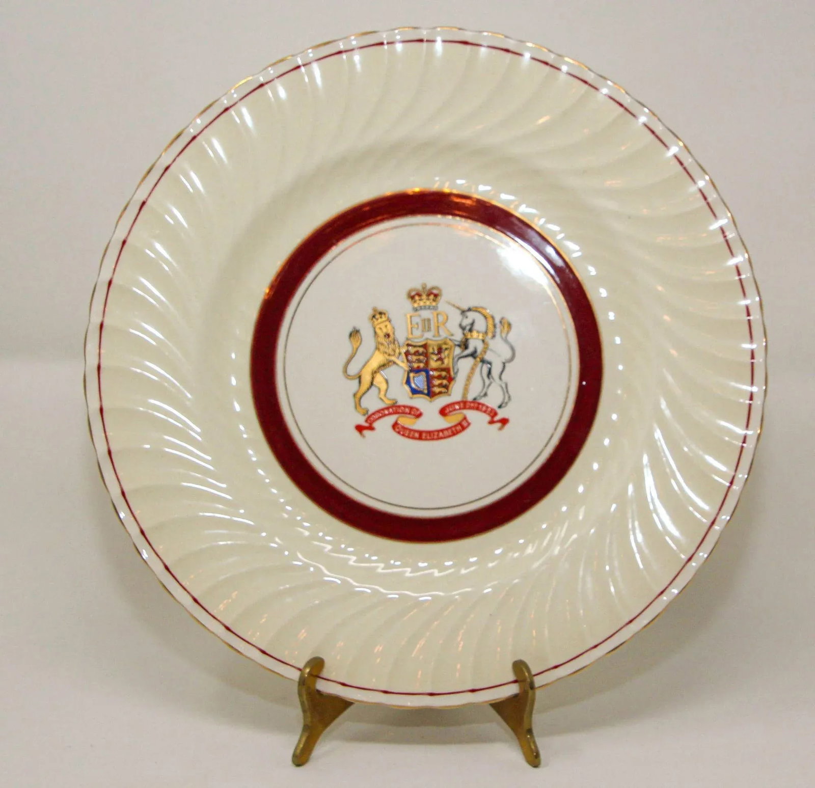 Coronation Plate Queen Elizabeth II June 2nd 1953 Burleigh Ware Burslem England - 2