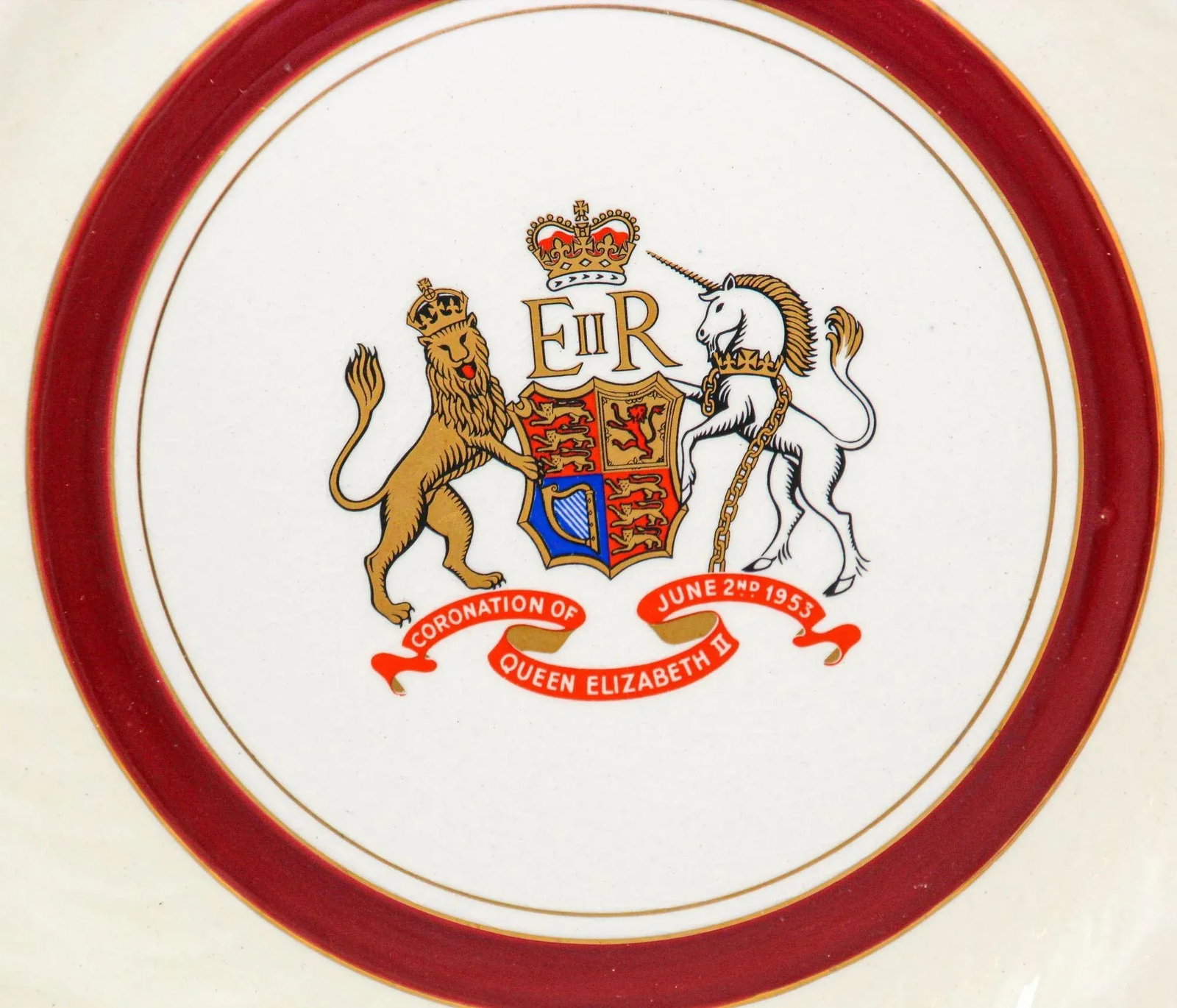 Coronation Plate Queen Elizabeth II June 2nd 1953 Burleigh Ware Burslem England - 4