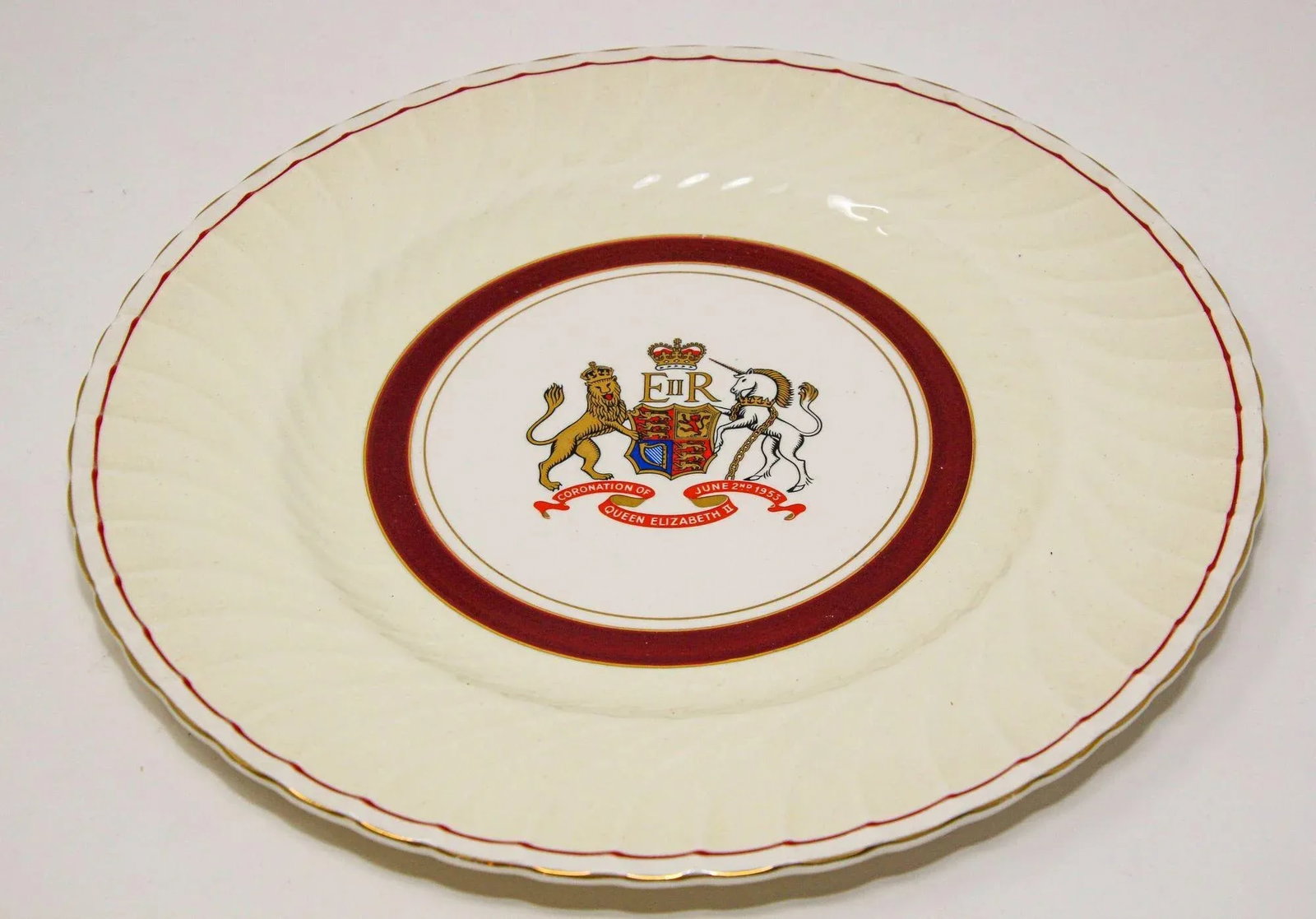 Coronation Plate Queen Elizabeth II June 2nd 1953 Burleigh Ware Burslem England - 5