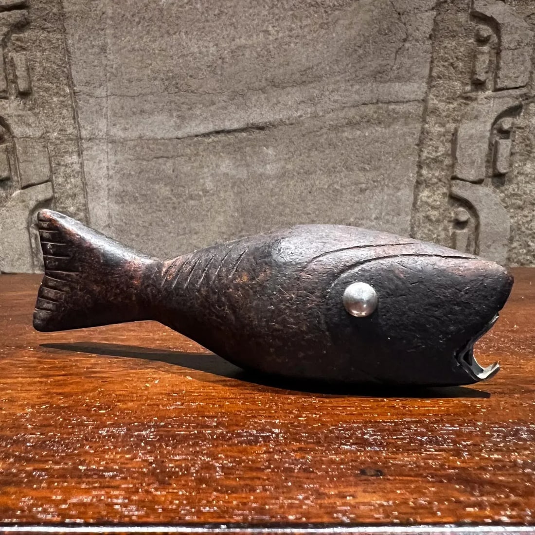 1960s Modernist Fish Handcrafted Wood Bottle Opener Mexico - 2