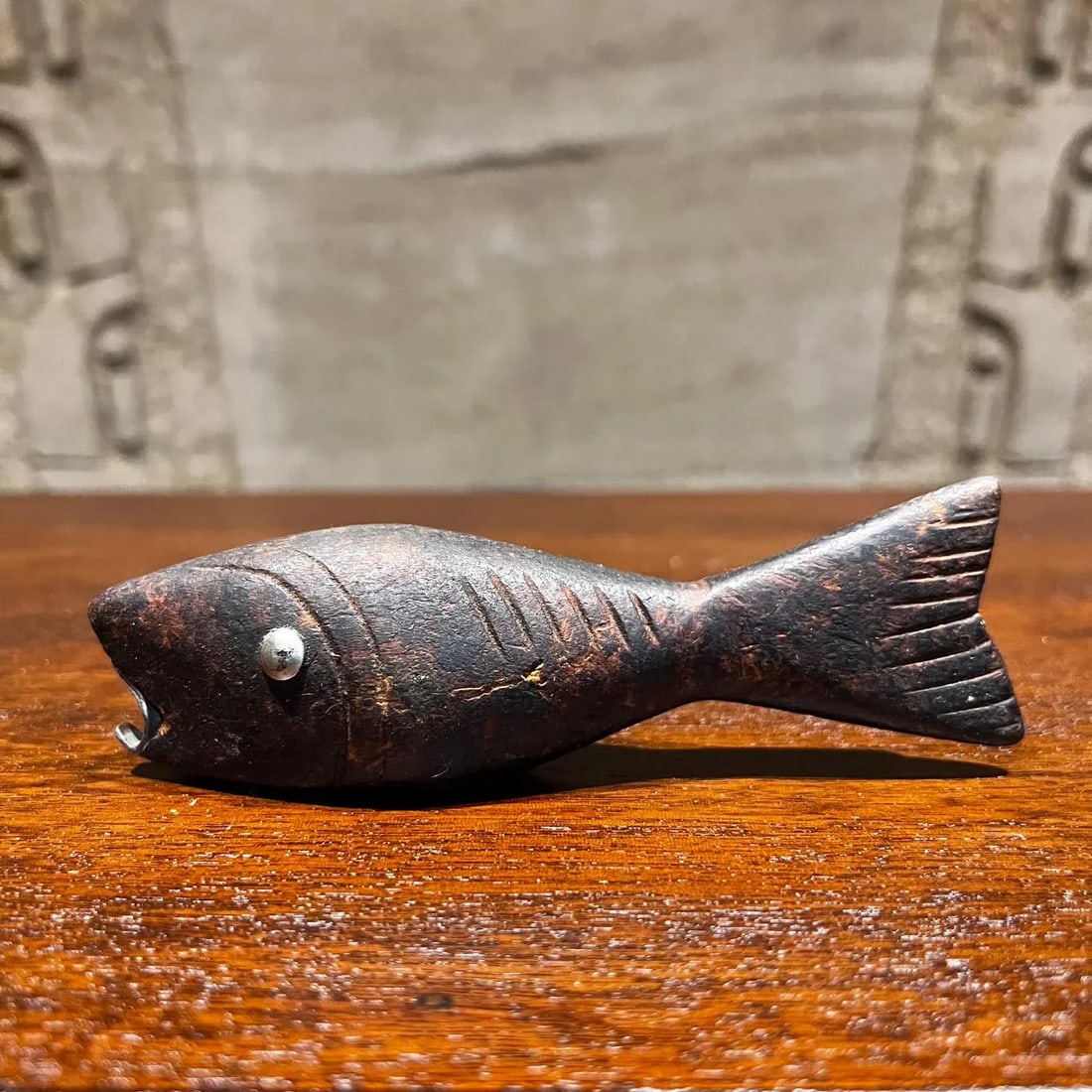 1960s Modernist Fish Handcrafted Wood Bottle Opener Mexico - 5