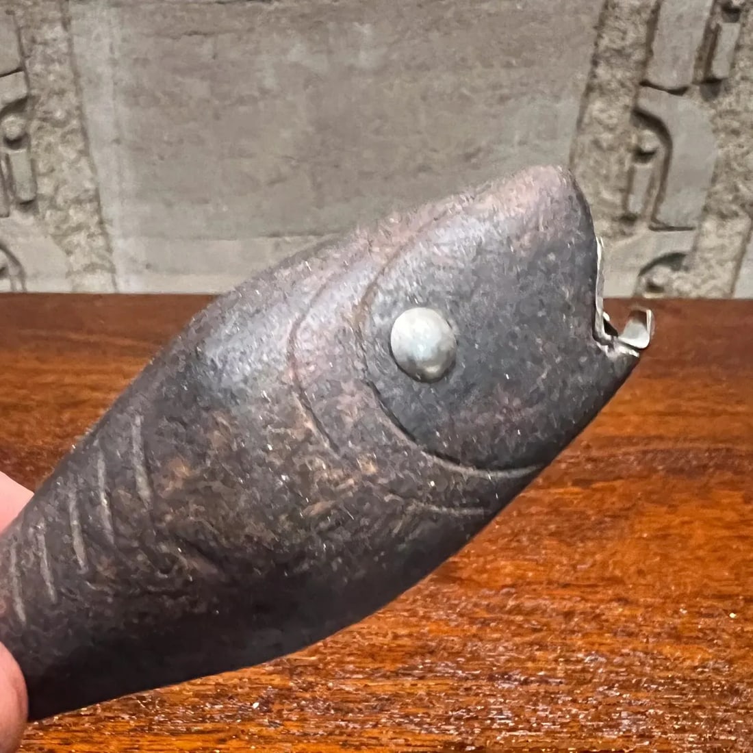 1960s Modernist Fish Handcrafted Wood Bottle Opener Mexico - 7