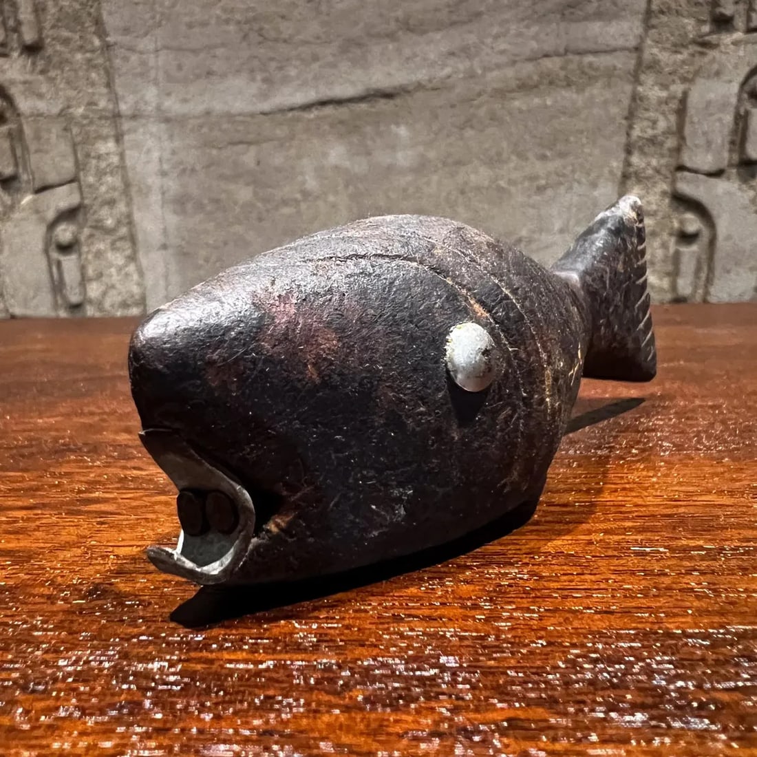 1960s Modernist Fish Handcrafted Wood Bottle Opener Mexico - 8