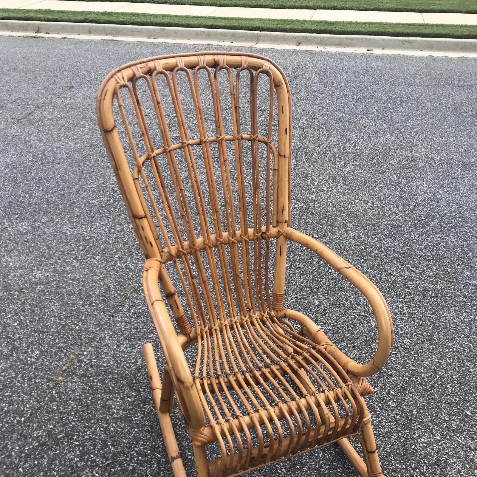 1970s Vintage Franco Albini Bamboo Rocking Chair** - 3