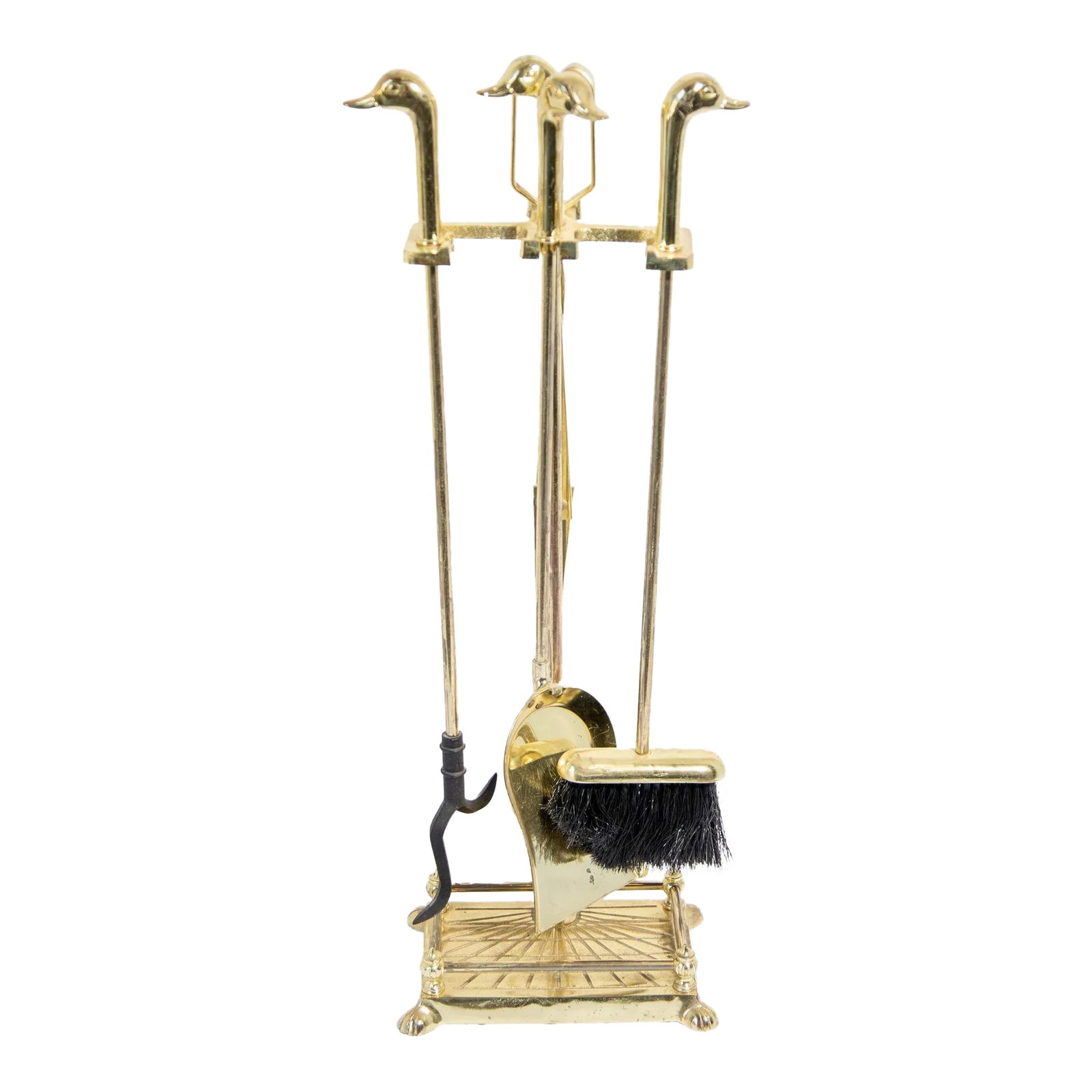 Vintage Fireplace Tools in Brass Metal Plated With Duck Heads Fire Tools (1 of 12)