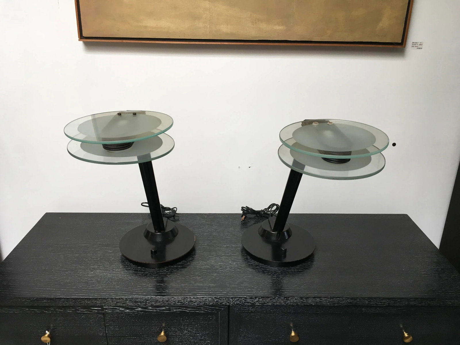 Pair of Architectural Postmodern Halogen Table Lamps by Relco Milan, 1980s - 2