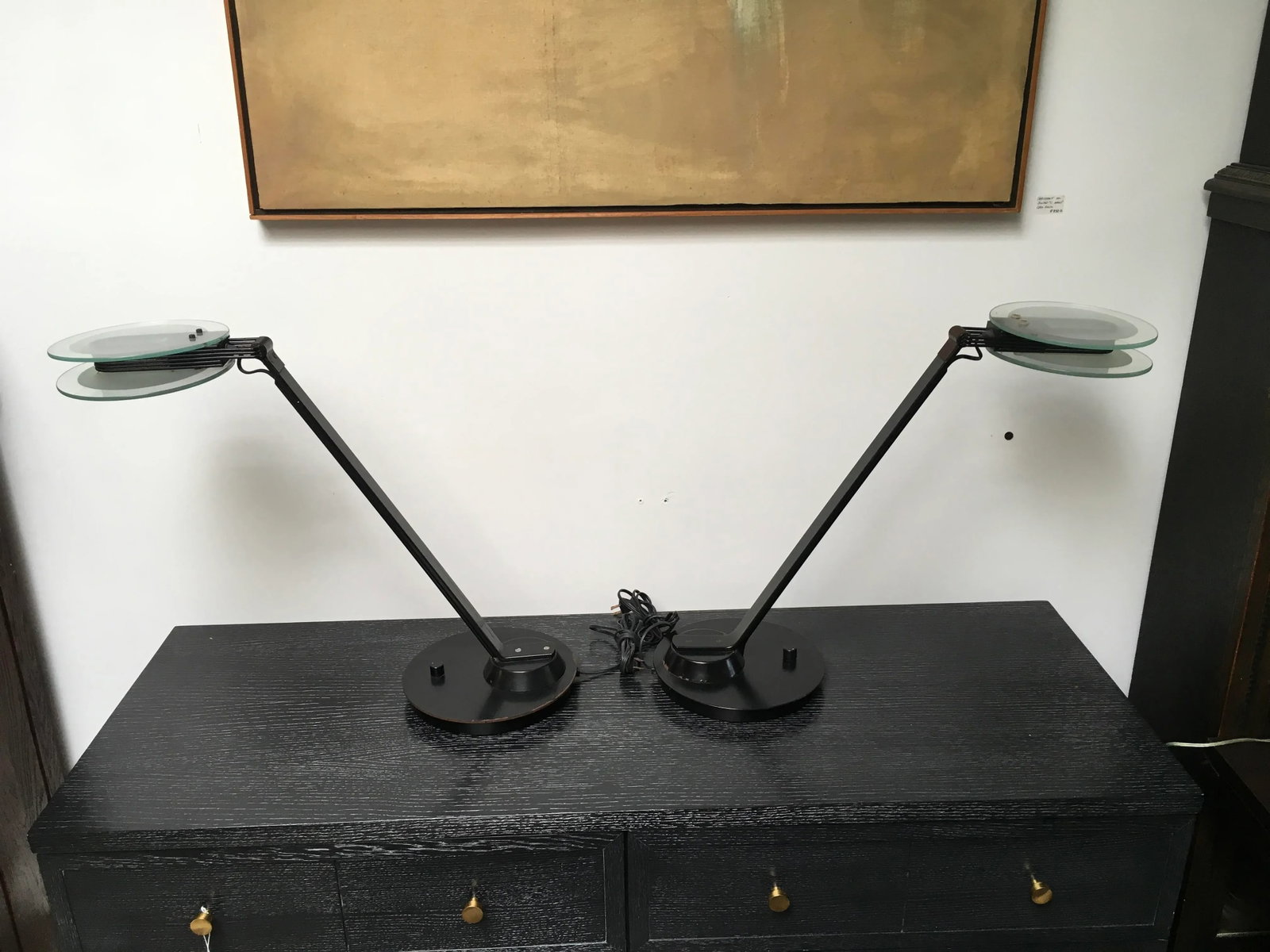Pair of Architectural Postmodern Halogen Table Lamps by Relco Milan, 1980s - 4