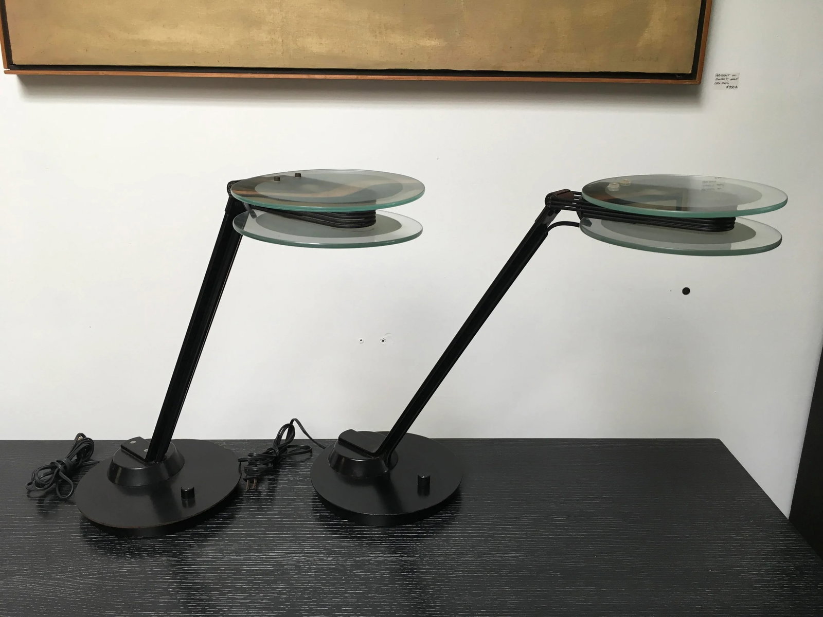 Pair of Architectural Postmodern Halogen Table Lamps by Relco Milan, 1980s - 8