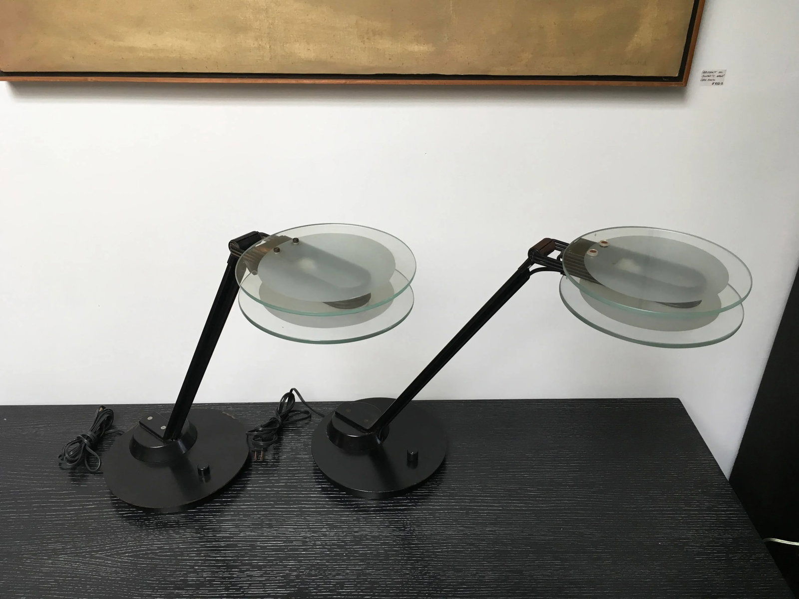 Pair of Architectural Postmodern Halogen Table Lamps by Relco Milan, 1980s - 9