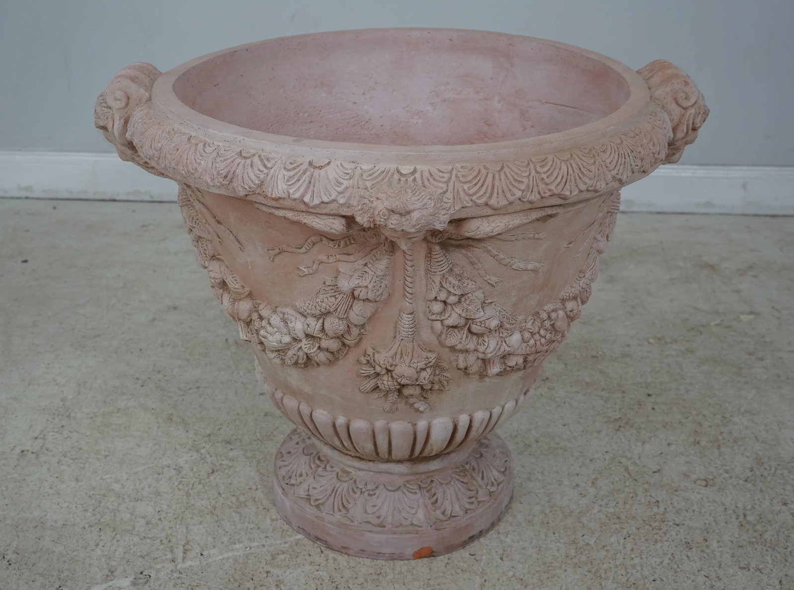 Pair Large Classical Terra Cotta Planter Urns - 2