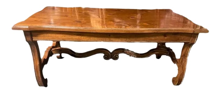 Late 20th Century Lyre Leg Hacienda Style Coffee Table in Knotty Pine and Fruitwood - 3