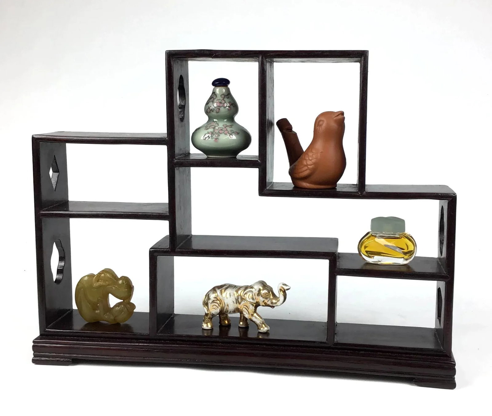 R 1910s Chinese Ming Style Nic Nac Shelf 12 X 9 X 2 - 2