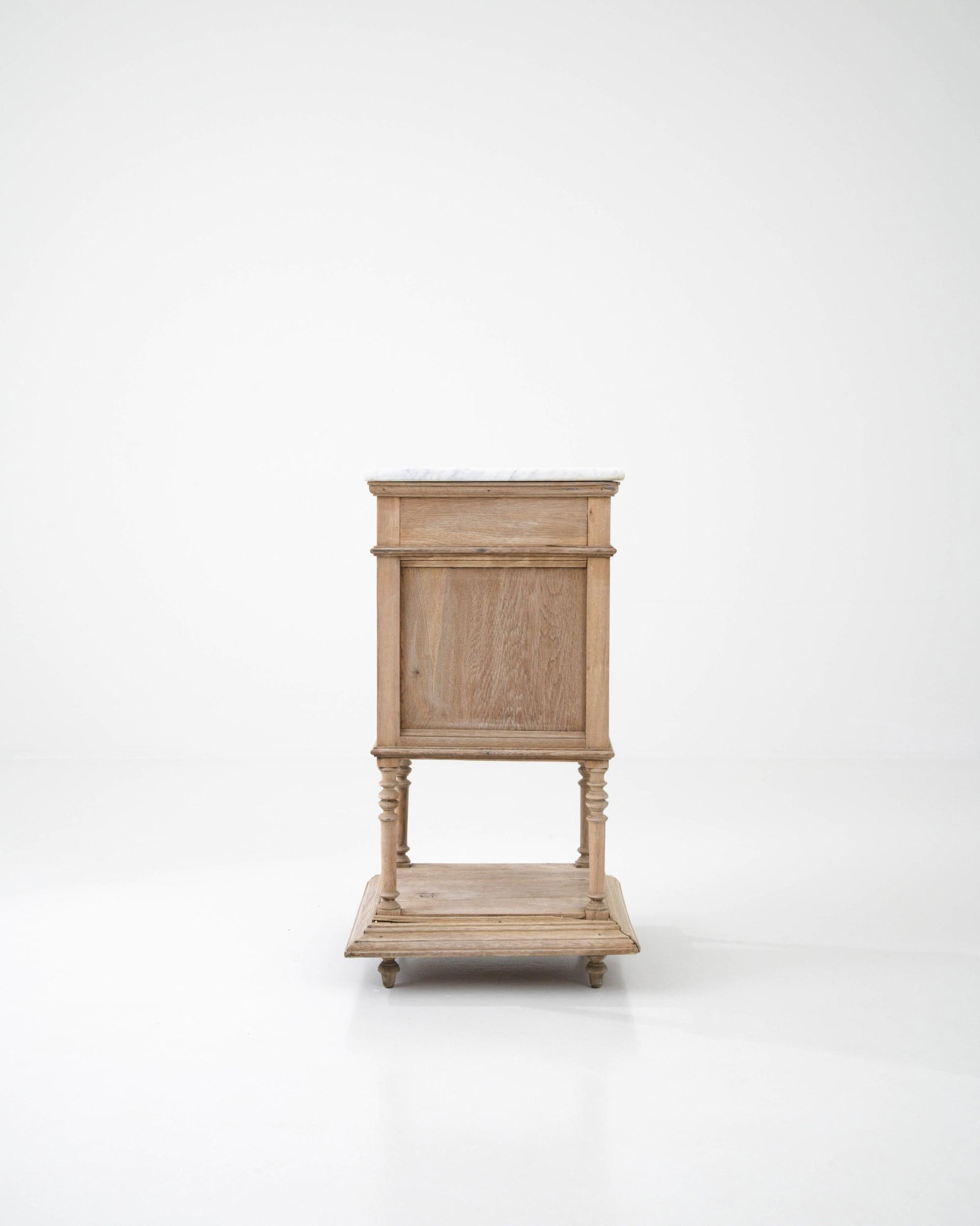 Antique French Bedside Table with Marble Top - 4