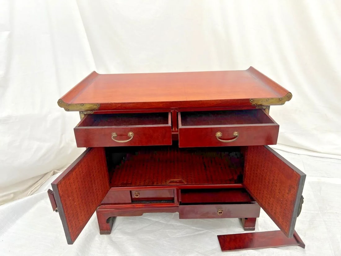 Vintage Cabinet Korean Bandaji Style Nightstand 2 Hidden Bottom Drawers 4 Total - 3