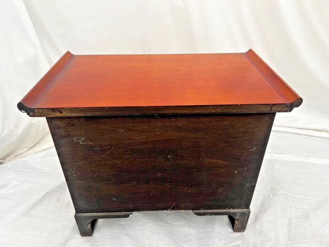 Vintage Cabinet Korean Bandaji Style Nightstand 2 Hidden Bottom Drawers 4 Total - 7