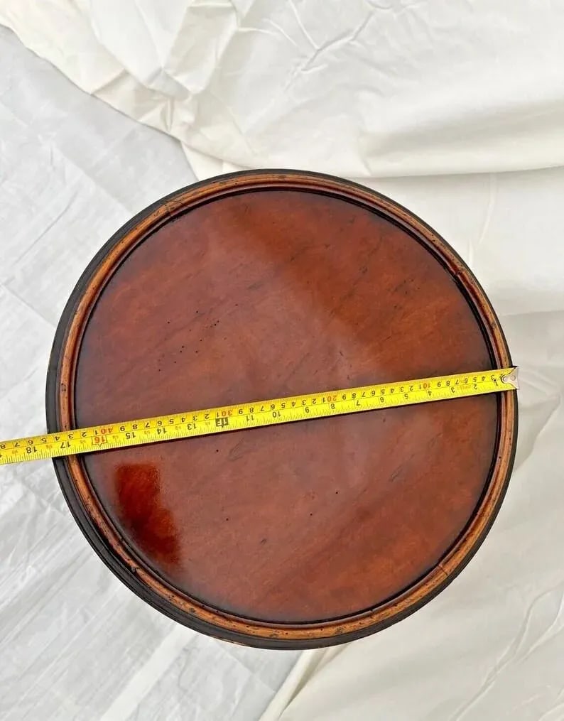 1990s Baker Furniture Round Table with shelf Plant Stand Italian Neo Classic Walnut - 9