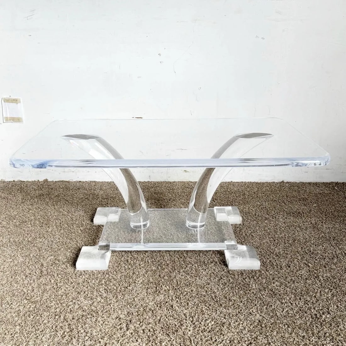 Mid Century Modern Chunky Lucite Coffee Table - 2
