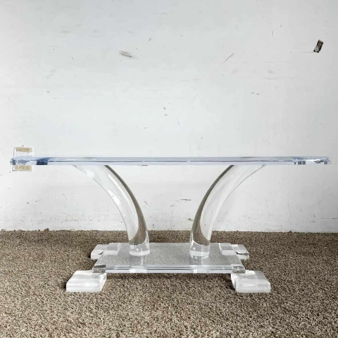 Mid Century Modern Chunky Lucite Coffee Table - 3