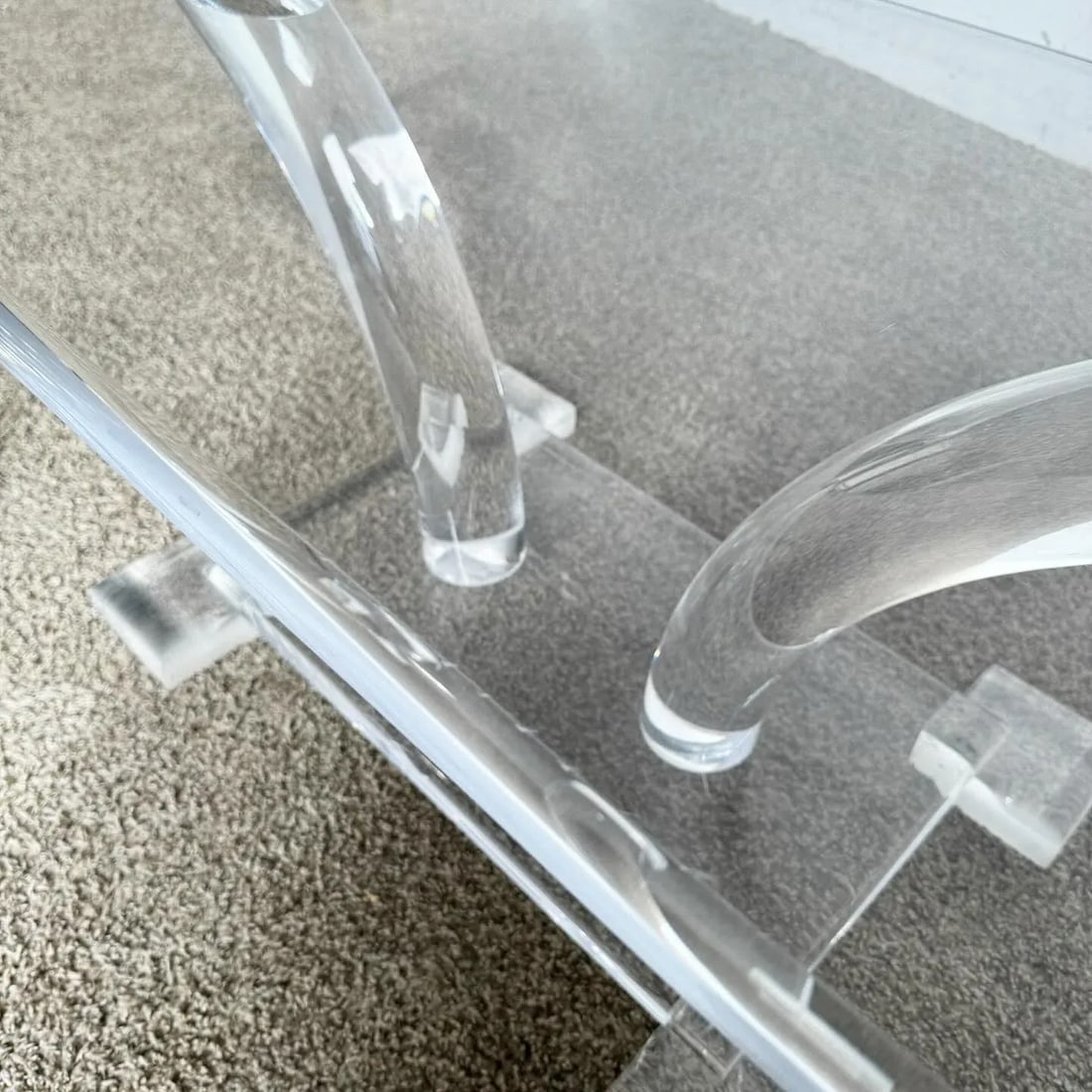 Mid Century Modern Chunky Lucite Coffee Table - 5