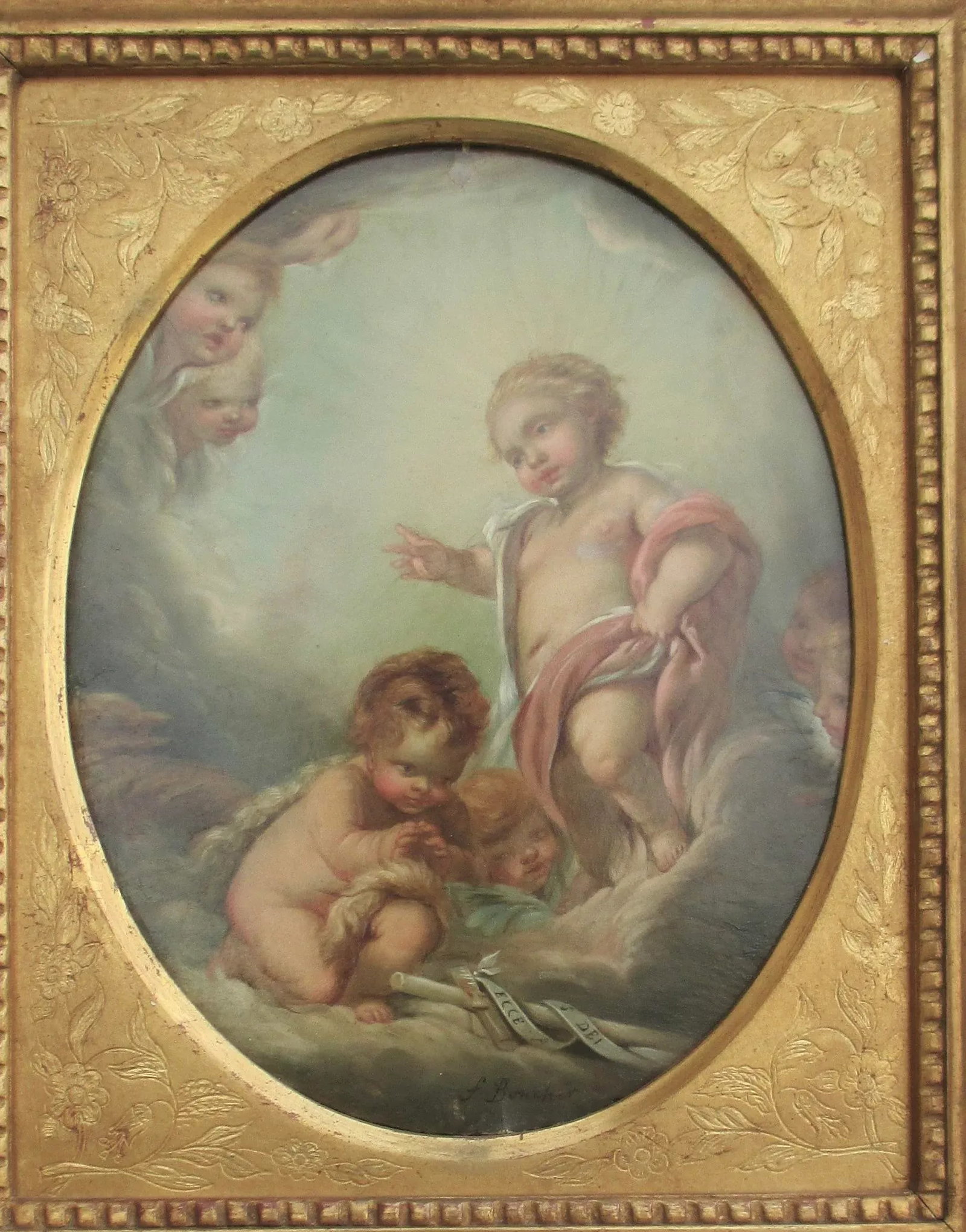 After Francois Boucher Christ and St John as Children Circa Late 19th - 3