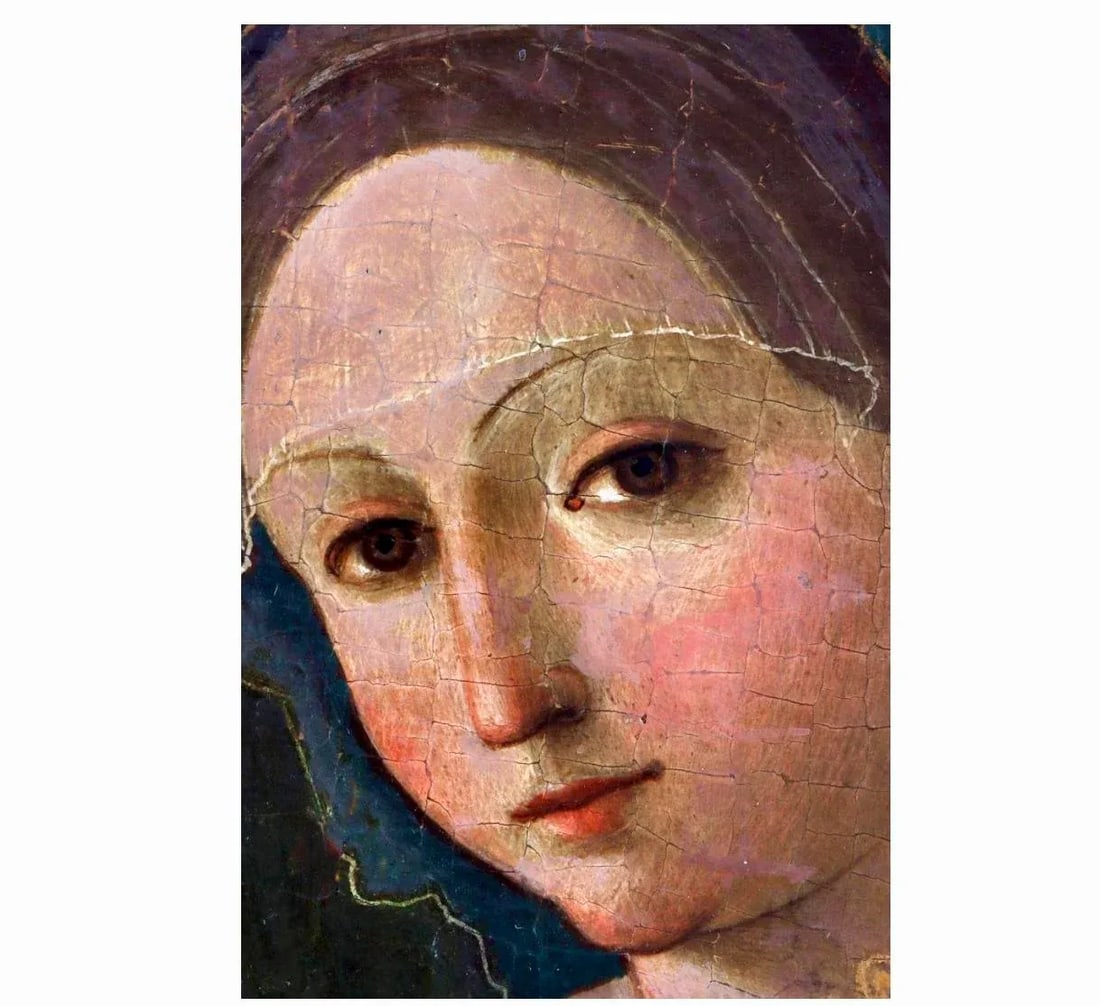Italian Baroque Madonna and Child Oil on Board Painting - 5