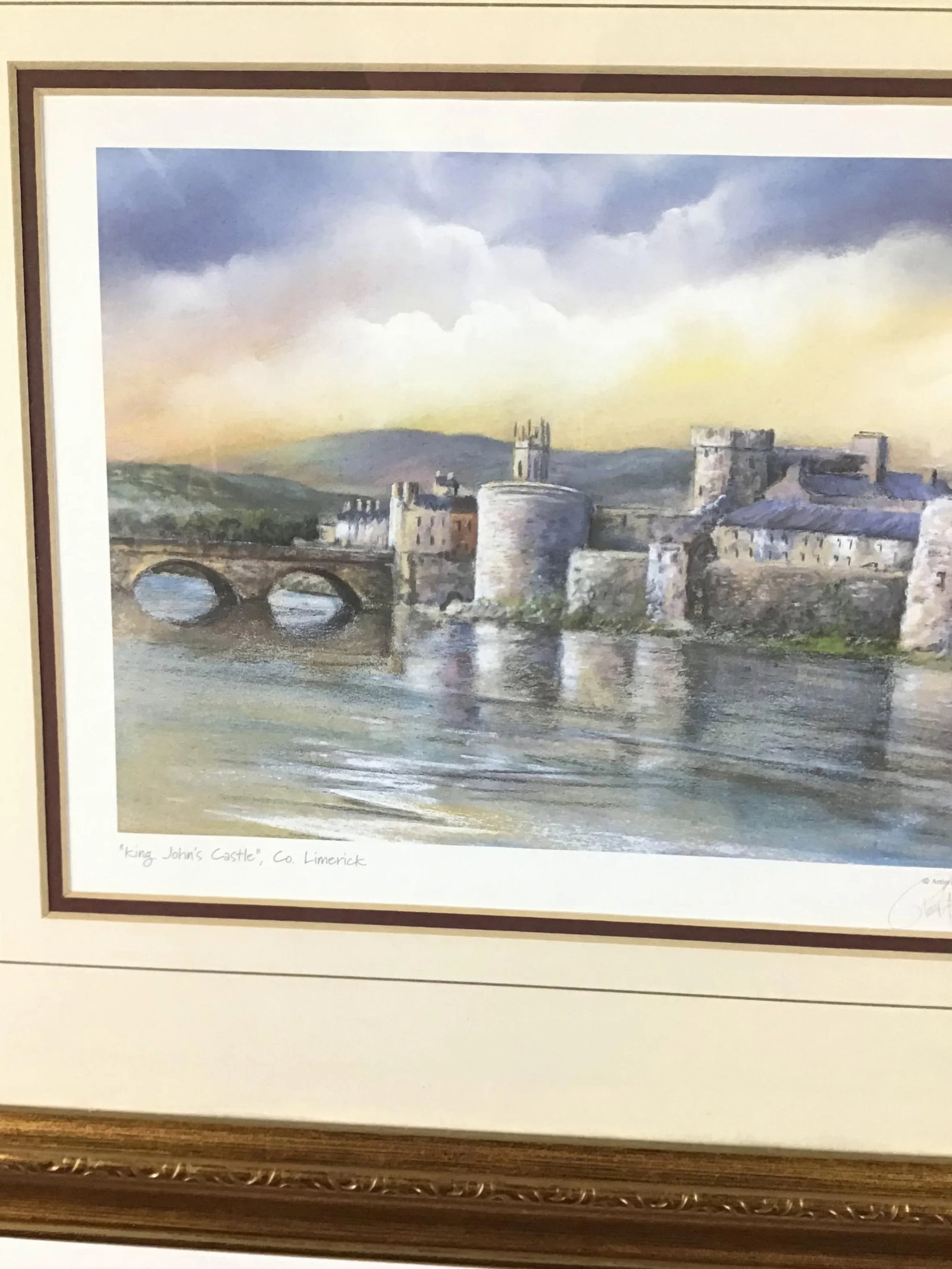 Gold Framed Print of King John's Castle by Philip Gray - 2
